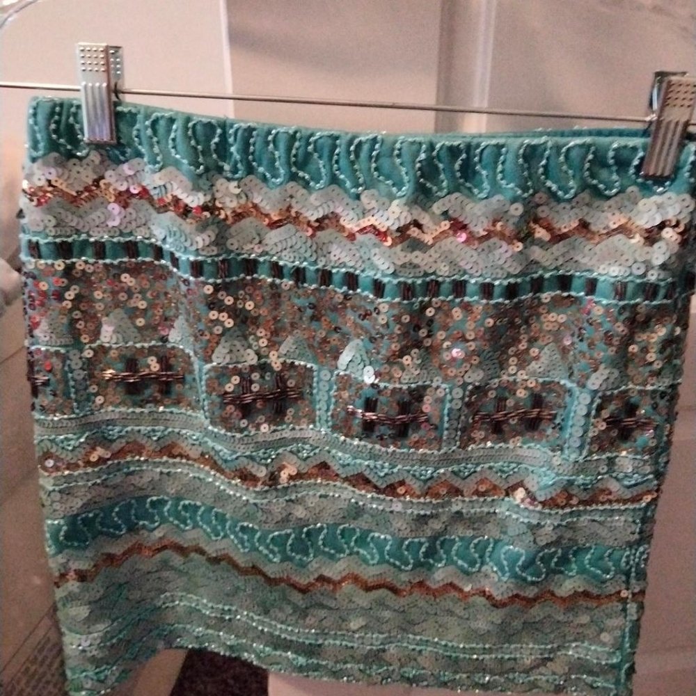 light blue  sequence skirt